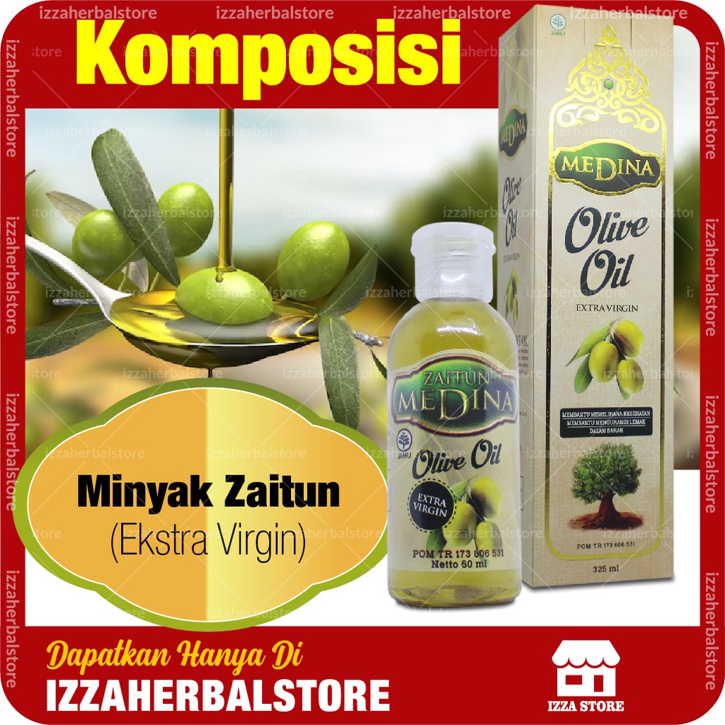 MINYAK ZAITUN EXTRA VIRGIN Medina Olive Oil Membantu Untuk Rambut Dan Menghaluskan Kulit Dan Melembabkan Kulit WAJAH GLOWING