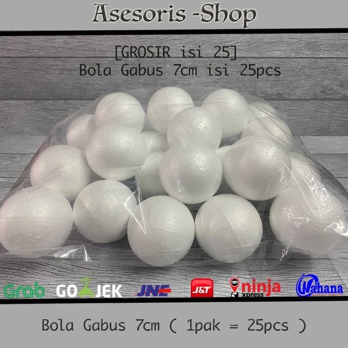 

Terlaris Cutting Bola Gabus Styrofoam Ukuran 7Cm Isi 25Pcs