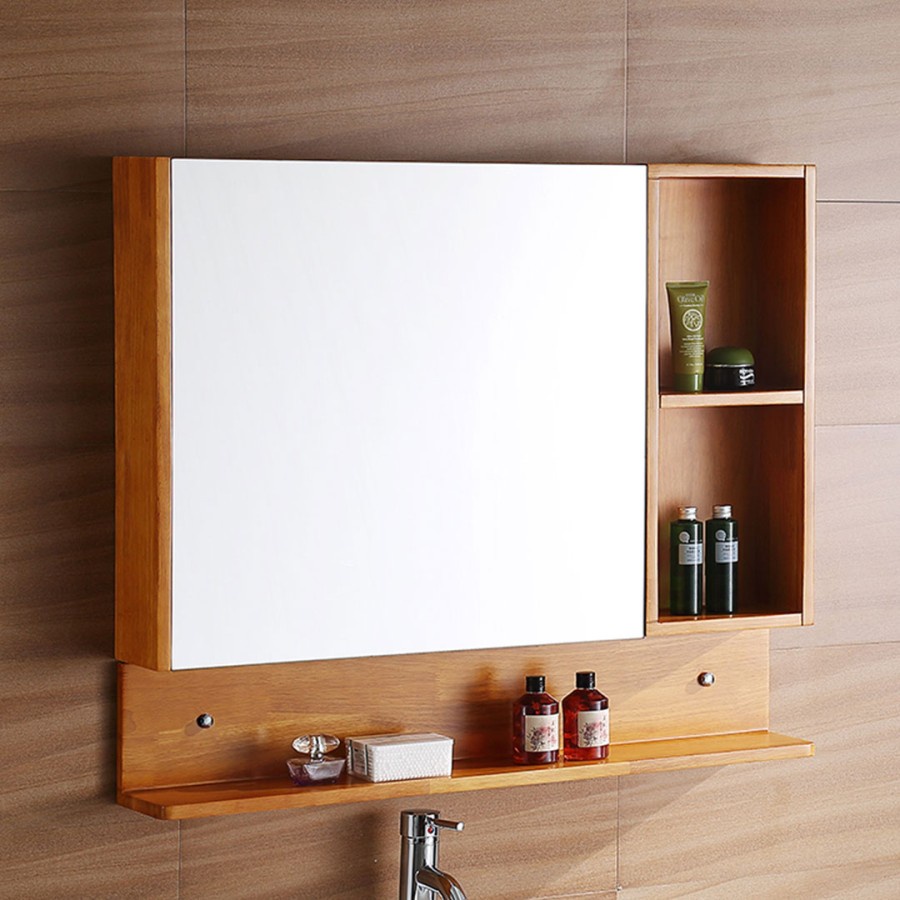 CERMIN WASTAFEL KAYU JATI / KABINET RAK KAMAR MANDI MINIMALIS