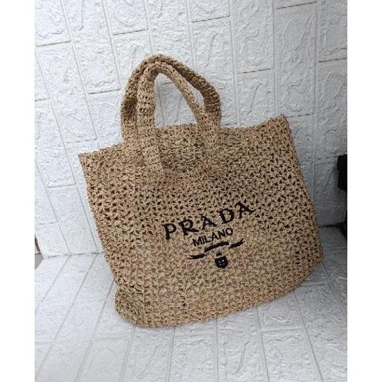 Tas Fashion Tote Pr, Tote Rajut Prada,Prada Rajut Tote Bag Augustylife