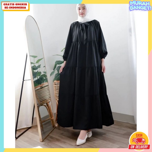 Gamus Jumbo Lengan Panjang Murah Gamiss Syari Polos Terbaru Kandel Super Premium Gamid Import Baju M