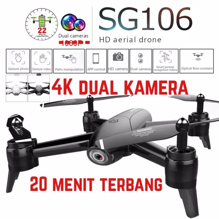 Terlaris Drone Sg106 4K Dual Kamera 20 Menit