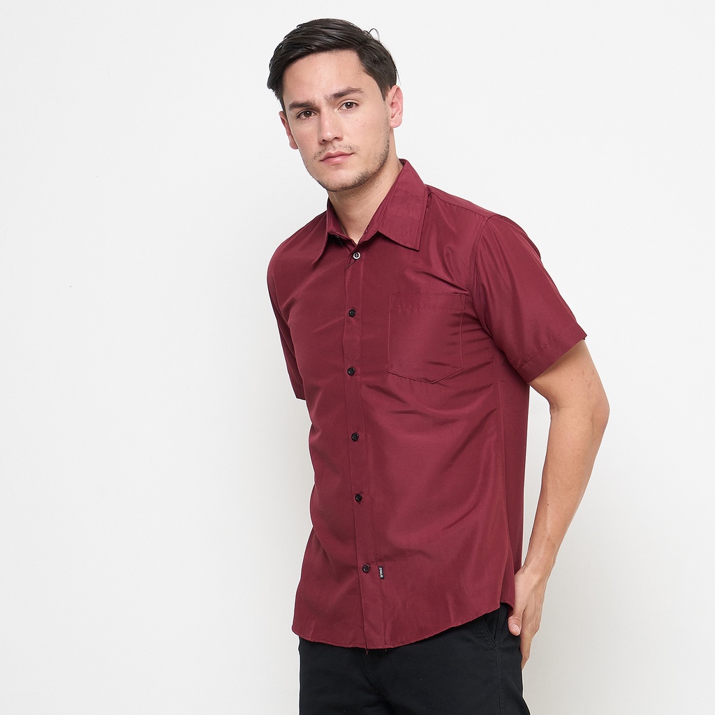 INSAGA Kemeja Lengan Pendek Pria Premium Casual Formal