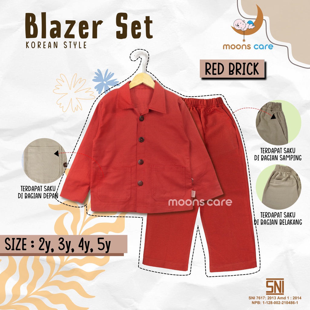 BLAZER KIDS SET MOONSCARE KOREAN STYLE - BLAZER ANAK - SETELAN BAJU ANAK KOREAN STYLE - BLAZER SET KIDS PEREMPUAN -  BAJU LEBARAN ANAK PEREMPUAN- BAJU LEBARAN ANAK PEREMPUAN- OUTFIT LEBARAN PEREMPUAN