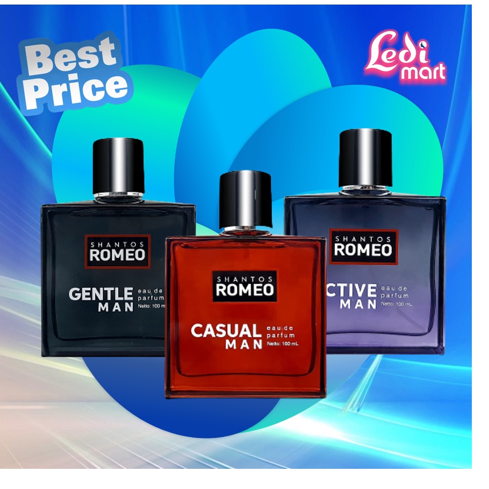 Shantos Romeo Fragrance Eau De Parfume 100ml Varian Active Man, Casual Man &amp; Gentle Men / Parfum Pria
