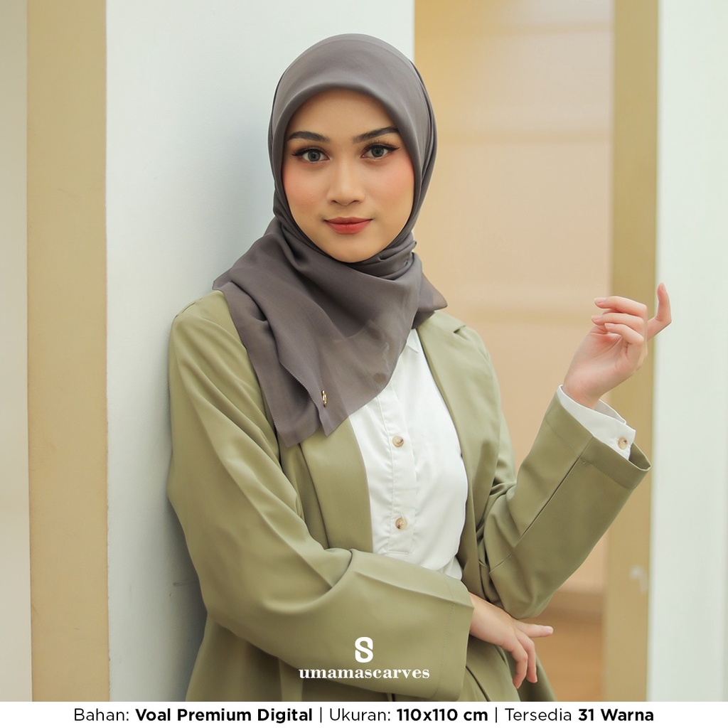 AFIFAH ID STORE - Paris Cotton Polos Scarves Box By Umama Scarf/110x110cm