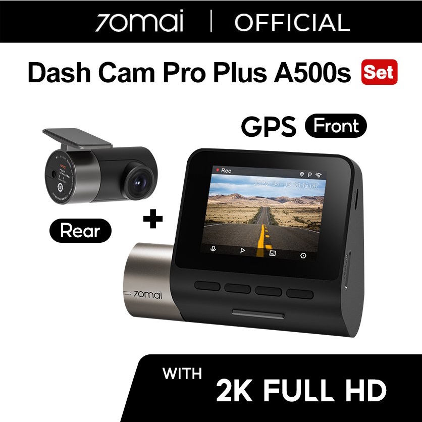 70mai Dash Cam Pro Plus A500s 1944P GPS ADAS Set - Front + Rear - Garansi Resmi 1 Tahun