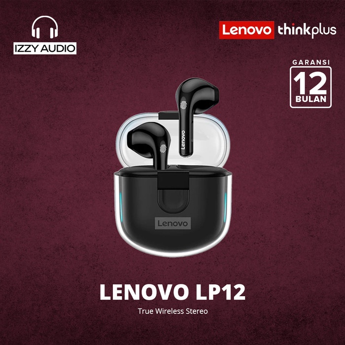 Thinkplus Lenovo LP12 Wireless Bluetooth Earphone Earbuds TWS - Black