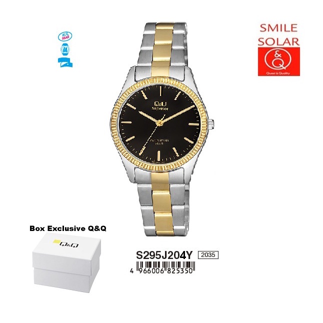 Jam Tangan Wanita Casual Business Rantai Stainless Steel Analog Original Q&amp;Q QnQ QQ S295 S295J Series