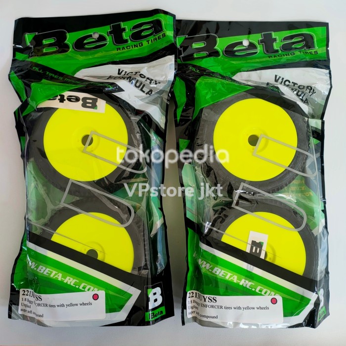 Terlaris Ban + Velg Buggy Beta Enforcer Supersoft New Utk Buggy Offroad 1:8