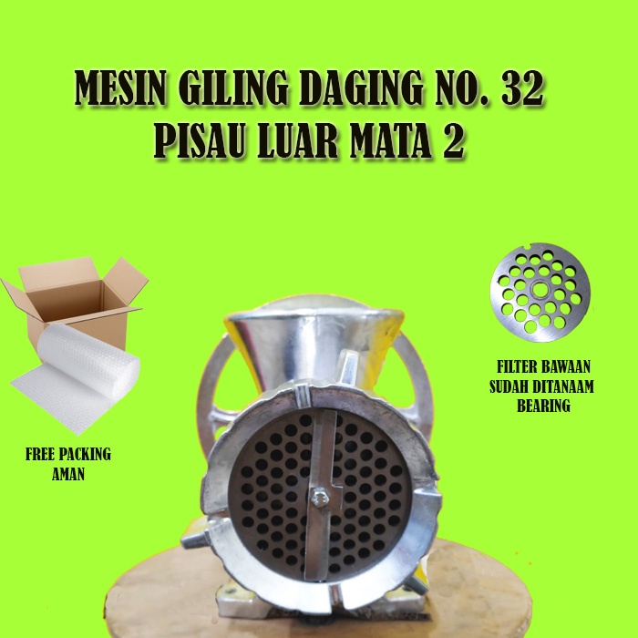 Mesin Giling Daging Cetak Pelet Voer Pakan Ayam Ikan Kelinci Alumunium Alloy Anti Karat No.32 Manual