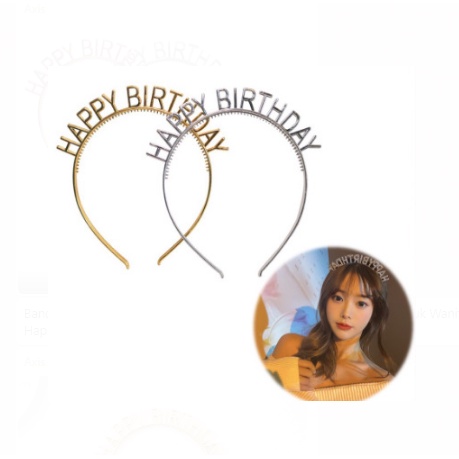 Bando Desain Happy Birthday Bahan Plastik Non Slip Gaya Korea Untuk Wanita Bando Mahkota Happy Birthday Bando Dengan Tulisan