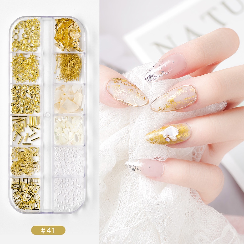 MSY 12KOLOM Nail Whell Nail Art/Hiasan Kuku 3d Nail Art Diamond Aksesoris Nail Art 3d Diamond