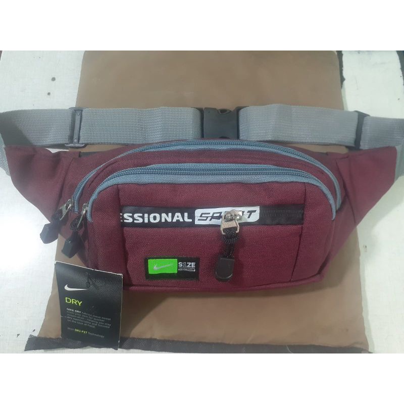 PROMO TAS PINGGANG/SELEMPANG PREMIUM PRIA/WANITA WARNA MERAH TUA (cek toko untuk warna lain)