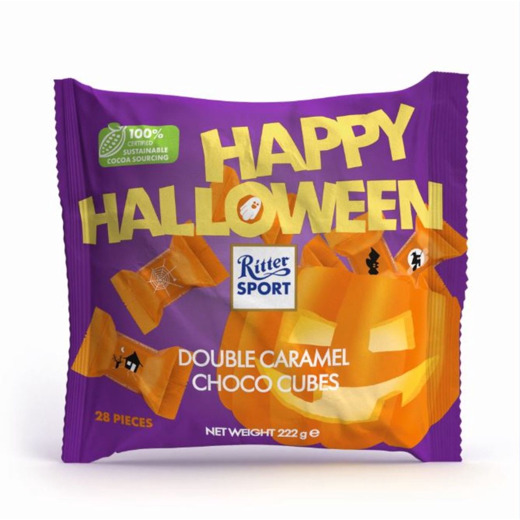 Coklat RITTER SPORT Happy Halloween Double Caramel Choco Cubes 28pcs