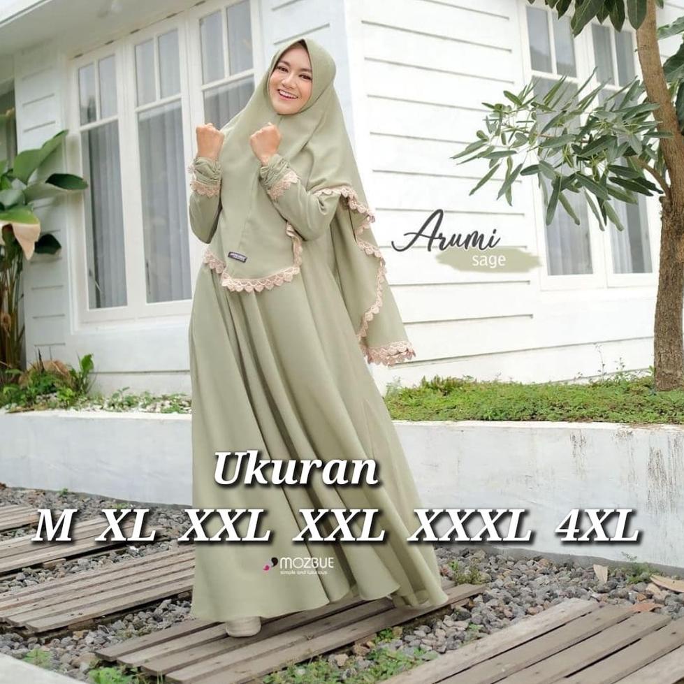 SALE TERBATAS ARUMI SYARI GAMIS SYARI JUMBO UKURAN M L XL XXL XXXL 4XL GAMIS SET BUSUI DRESS MURAH P