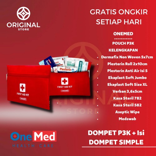 Dompet First Aid Kit + Isi OneMed P3K Set Pertolongan Pertama Luka