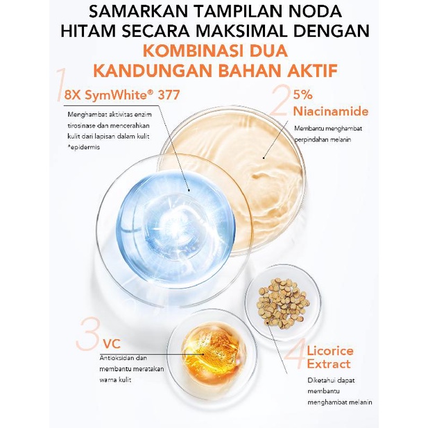 YOU 8× SymWhite 377 Radiance Up! Brightening Serum with Niacinamide Vitamin C | Atasi Bekas Jerawat and Dark Spot