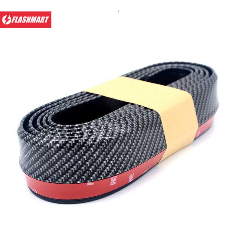 Flashmart Stiker Carbon Fiber Anti Collision Strip Bumper Mobil 2.5 m - TY354