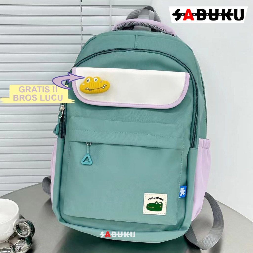 Tas Ransel Backpack Pria Wanita Fashion Korea Tas Sekolah Anak  SD SMP SMA Tas Punggung Pria Kekinian Terbaru - 284