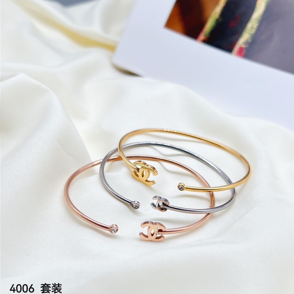 Gelang Titanium Set 3 Perhiasan Fashion 4006/4181