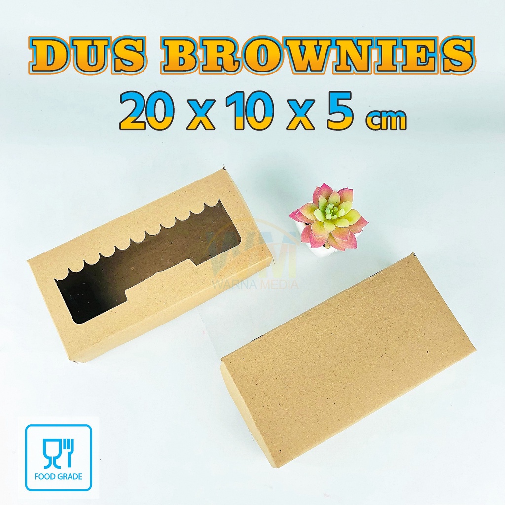 Dus Brownies 20x10x5 / Dus Box  Brownies / Kemasan Kue Roti / Box Brownies 20x10x5 / Kotak Brownies 20x10x5 / Box Brownies Take Away  / Kemasan Brownies Kraft Food Grade