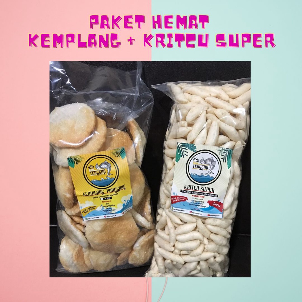

paket hemat kritcu super 250gr x kemplang panggang ikan 250gr