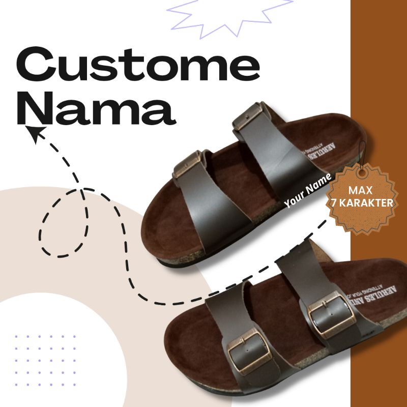 Sendal Custom Nama Pria Wanita