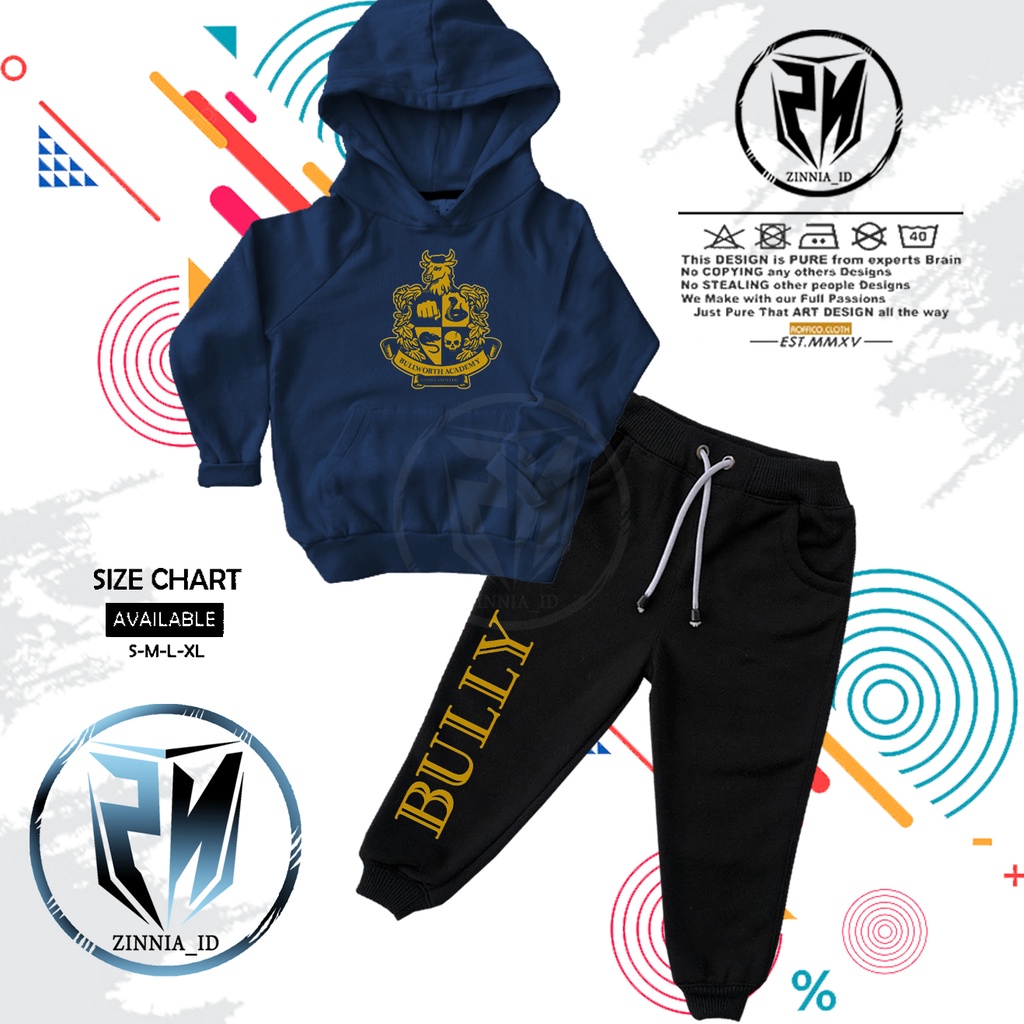 ONE SET ANAK / SETELAN SWEATER ANAK JAKET HOODIE ANAK Pria Bully Bullworth Academy Jaket Sweater Bul