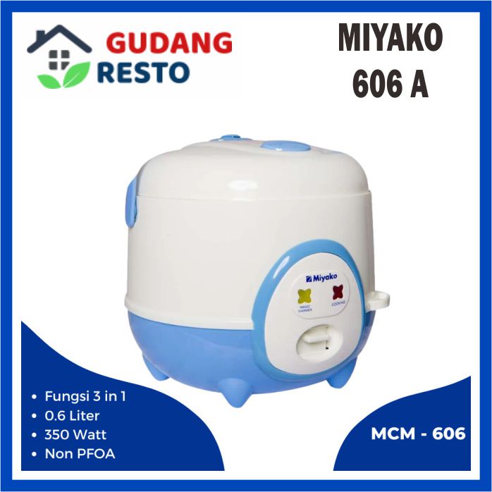 Miyako 606A / 606 A Rice Cooker Mini / Magic com kecil / Penanak nasi 3 in 1