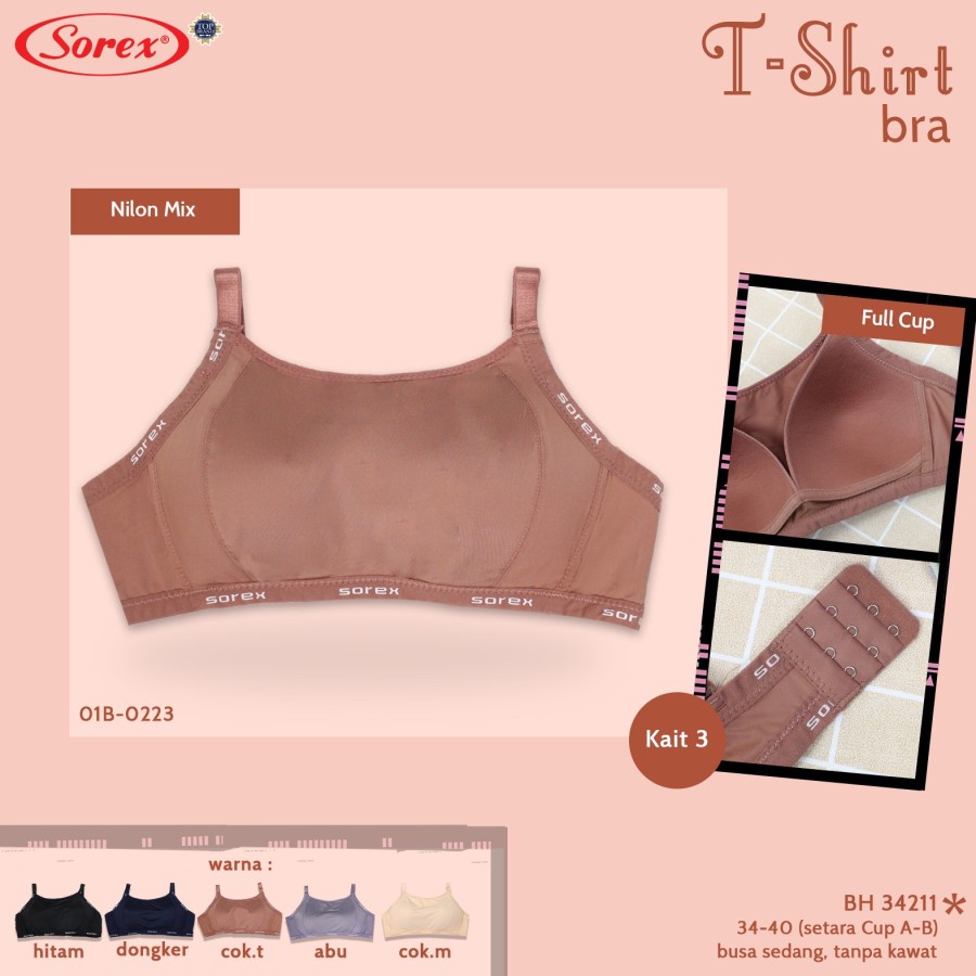 bh t-shirt bra sorex 34211kait 3 tanpa kawat