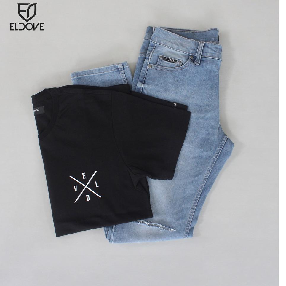 LANGSUNG ORDER Eldove Paket Celana Jeans + Kaos 8509
