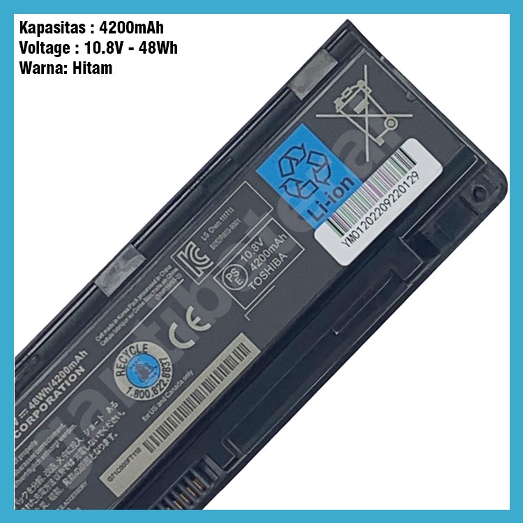 Baterai Toshiba Satellite C40 C40-A C40D C40D-A C40T C40T-A C50 C50-A C50D C50Dt C50t PA5109 Ori