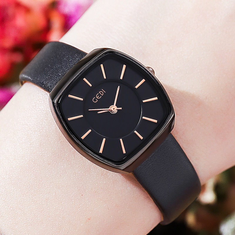 Korean fashion watch waterproof leather strap female watch