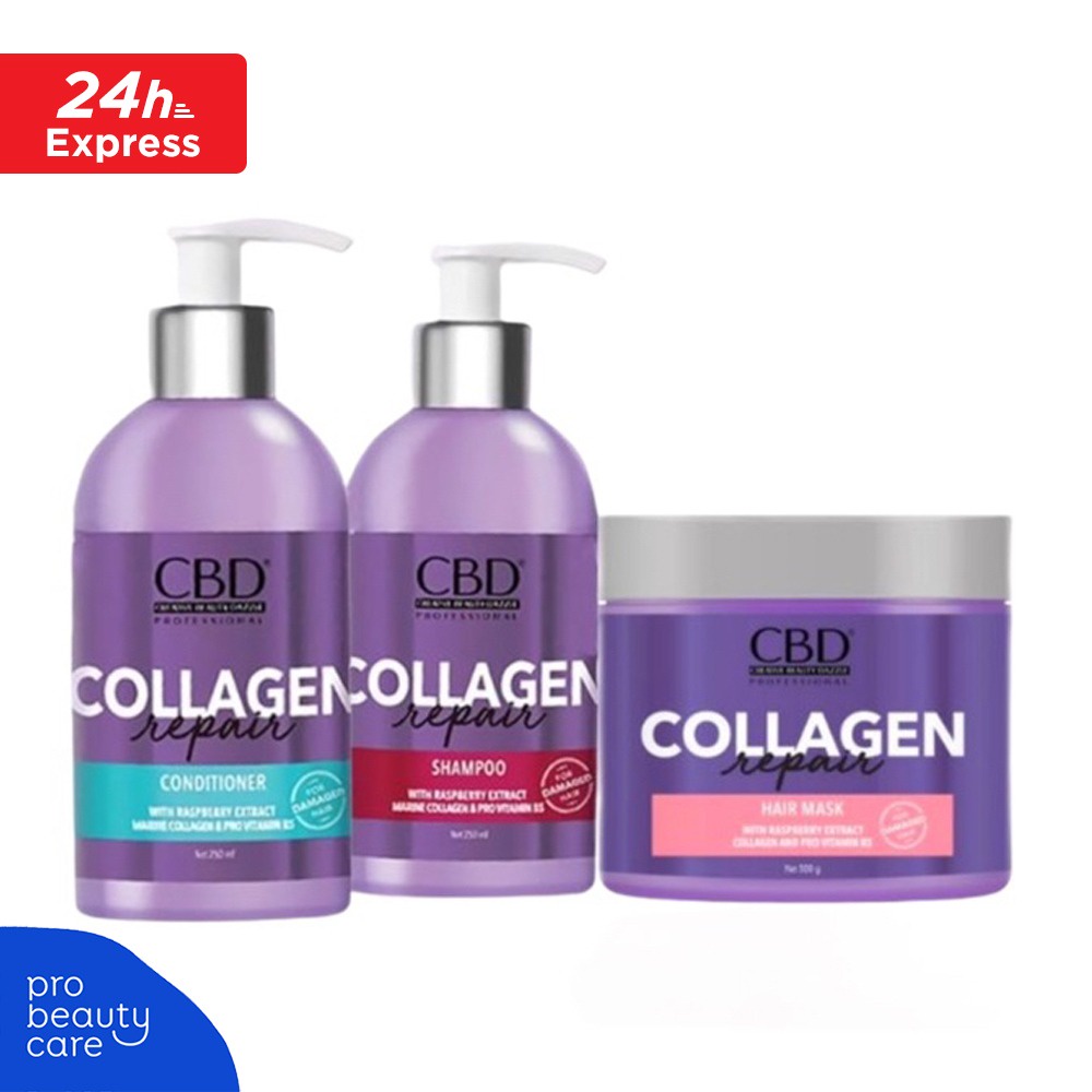 CBD Professional -  Collagen Repair Shampoo (250 ml) / Conditioner (250 ml) / Hair Mask (500 gr)