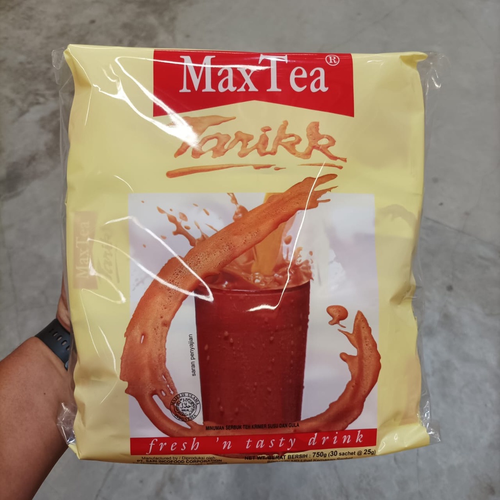 

Max Tea Teh Tarik Minuman Serbuk Teh Krimer Susu Dan Gula Kemasan 30 Sacset