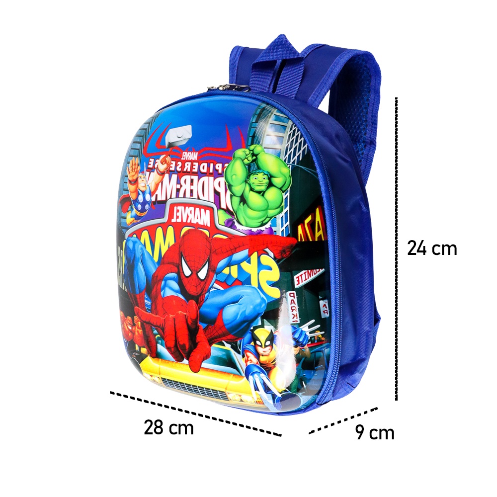 Tas Ransel Anak Sekolah Backpack Karakter Kartun Superhero Spiderman - Blue