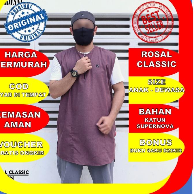 ✵ ROMPI SHOLAT ROSAL CLASSIC POLOS / BAJU SHOLAT PRIA MURAH / BAJU KOKO PRIA MURAH / ROSAL GAMIS ☝