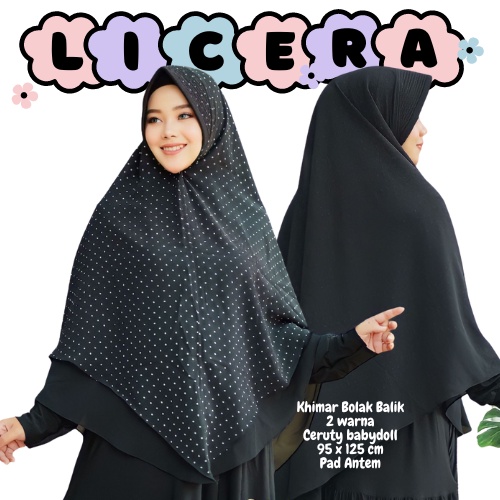 Aya Fashions Pastan Boba Khimar Bolak Balik 2 Warna Ceruty Babydoll Hijab Instan Kerudung Syari Jumb