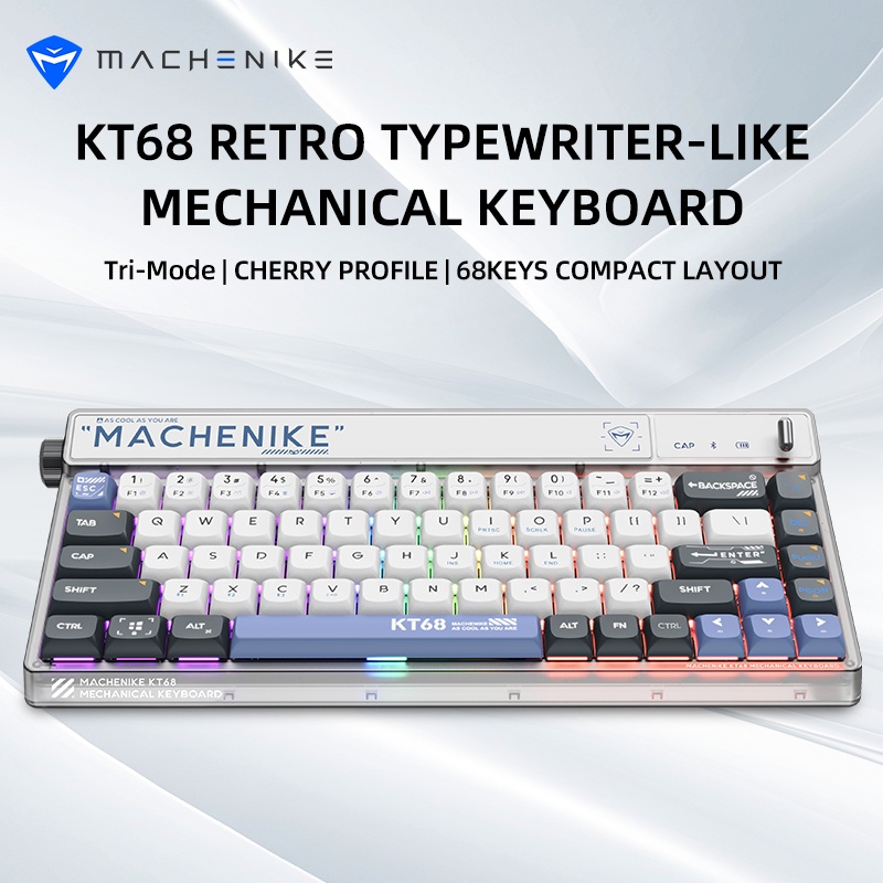 Machenike KT68 Wireless Mechanical Gaming Keyboard Hot-Swappable 68 Keys with KNOB