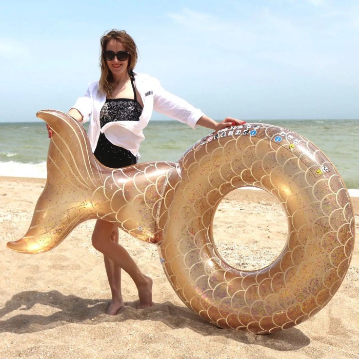 Terlaris Ban Renang Intex Mermaid Tail Glitter Pelampung Swim Ring Anak Dewasa