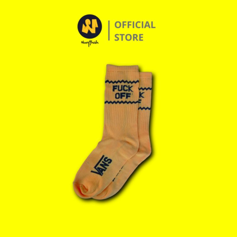 Kaos Kaki Motif Skate Oldschool - Fvck Off yellow