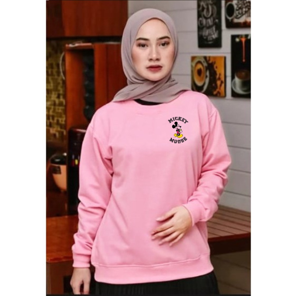 Baju lengan panjang wanita logo MM / kaos distro model sweater keren trendy dan kekinian