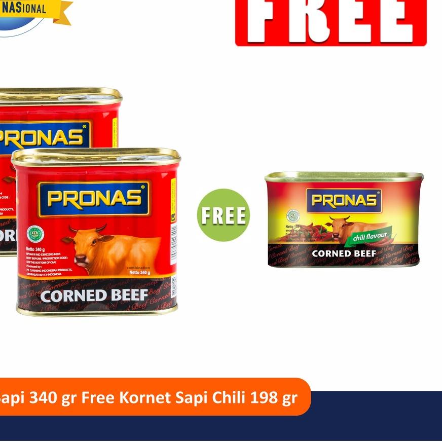 

✮ PRONAS Kornet Sapi 340 gr (2pcs) Free Kornet Sapi Chili 198 gr (1pcs) ♧