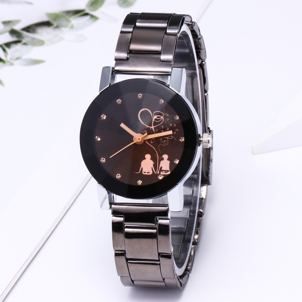 FYGALERY J124 Jam Tangan Rantai Pria Jam Analog Couple Stainless Steel