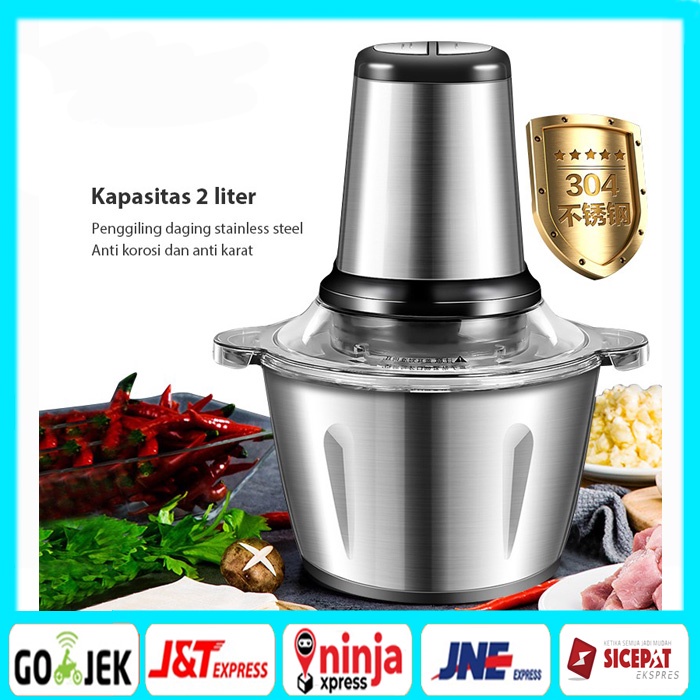 [ORIGINAL] BLENDER DAGING STAINLESS 2L / CHOPPER BLENDER DAGING PENGGILING / MEAT BLENDER ELEKTRIK S