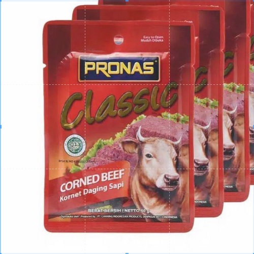 

PRONAS CLASSIC CORNED BEEF 50 GRAM / KORNET DAGING SAPI PREMIUM