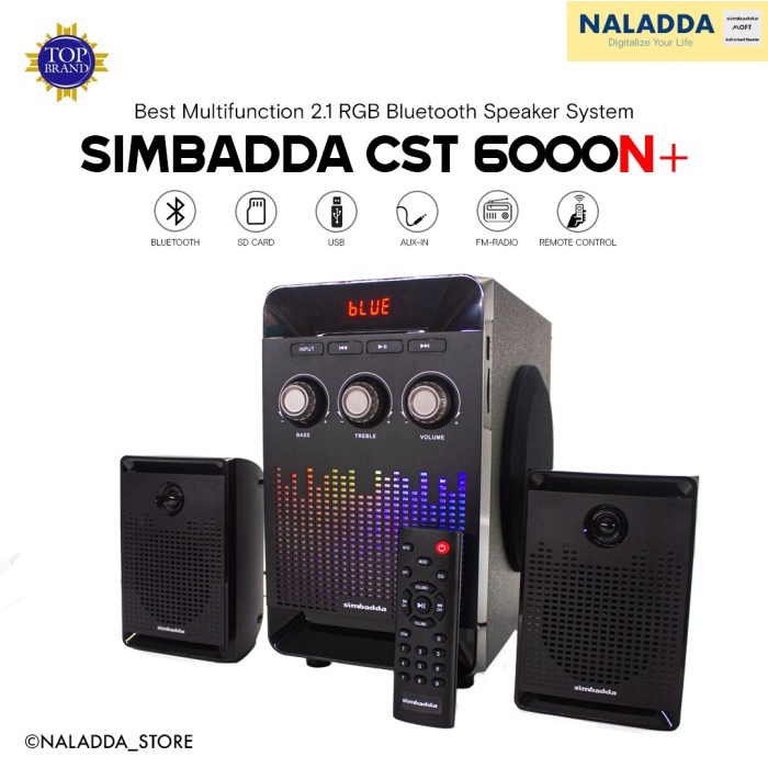 Speaker Simbadda Cst 6000N+ 2.1 Rgb Multimedia Bass Bluetooth Speaker Aktif