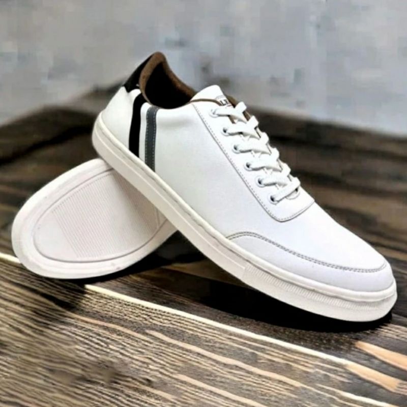 HILTON Sepatu Kasual Pria-705 Sepatu Sneaker Cowok Casual White 39-44 Sneaker Low Cut Putih, 44