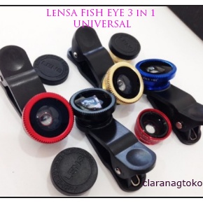 [BLITAR] Lensa Tambahan HP/Lensa Fish Eye 3 in 1 Universal